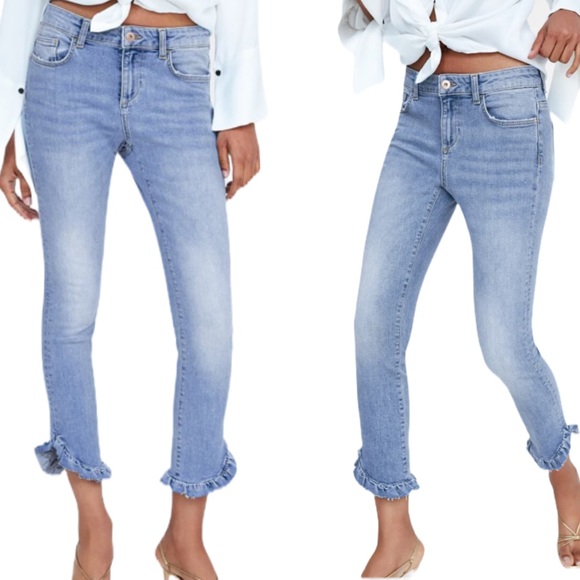 Zara Denim - ZARA BASIC Z1975 Ruffled Jeans size 6